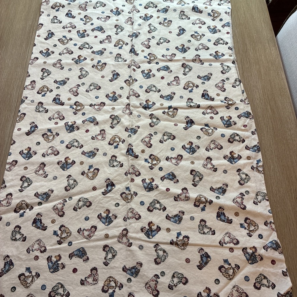 Raggedy Ann & Andy cotton fabric One yard X 44" Vintage